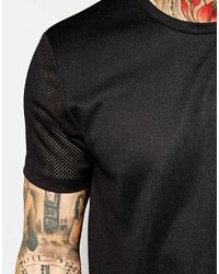 Asos Brand T Shirt With Mesh Sleeves And Back Panel
