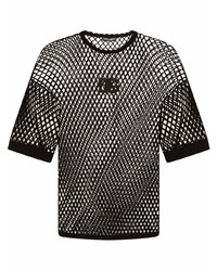 Dolce & Gabbana Drop Shoulder Mesh Wool T Shirt