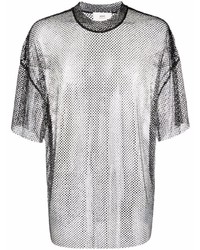 Ami Paris Rhinestones Oversized T Shirt