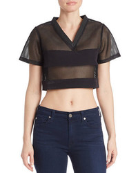 Kendall Kylie Boxy Mesh Crop Top