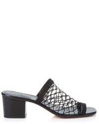 Chloé Chlo Lucy Mesh Block Heeled Leather Sandals
