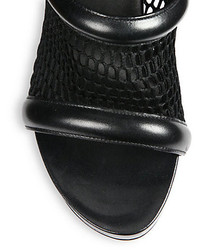 Alexander Wang Leah Leather Mesh Sandals