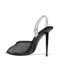 Tom Ford Metallic Leather Pvc And Mesh Slingback Pumps