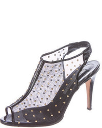 Brian Atwood Studded Mesh Sandals