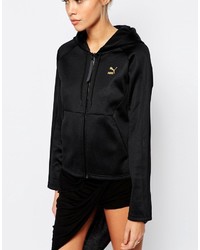 Puma Gold Collection Zip Front Hoodie In Heavy Mesh