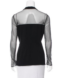 Akris Mesh Accented Wool Top W Tags