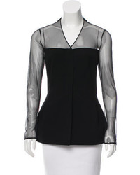 Akris Mesh Accented Wool Top W Tags