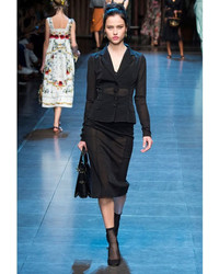Dolce & Gabbana Sheer Stretch Mesh Pencil Skirt
