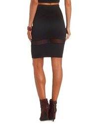 Charlotte Russe Mesh Cut Out Bodycon Pencil Skirt