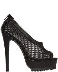 Nasty Gal 140mm Bernese Mesh Faux Leather Pumps