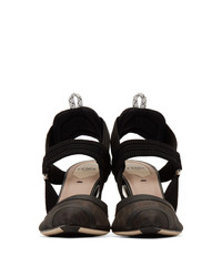 Fendi Black Colibri 85 Slingback Heels