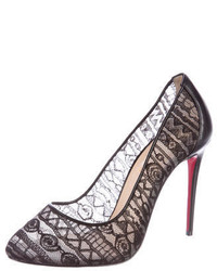 Christian Louboutin Embroidered Mesh Pumps
