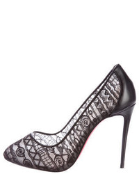Christian Louboutin Embroidered Mesh Pumps