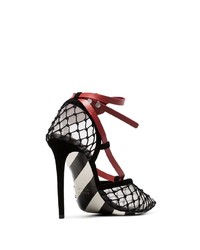 Off-White Leather Tag 110 Fishnet Pumps