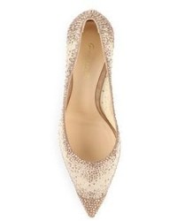 Gianvito Rossi Mesh Crystal Point Toe Pumps