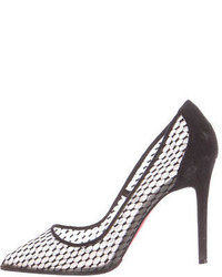 Christian Louboutin Mesh Pointed Toe Pumps