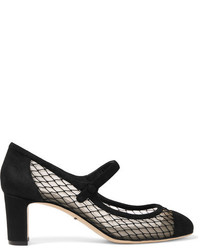 Dolce & Gabbana Suede And Mesh Pumps Black