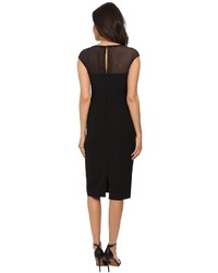Maggy London Techno Crepe Sheath With Embellished Illusion Mesh