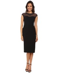 Maggy London Techno Crepe Sheath With Embellished Illusion Mesh