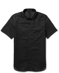 Black Mesh Short Sleeve Shirt