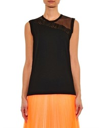Christopher Kane Mesh And Lace Insert Top