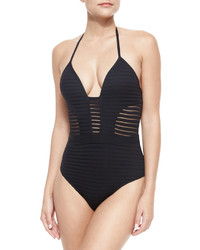 Jets By Jessika Allen Parallels Ribbed Mesh One Piece Swimsuit