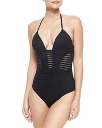 Jets By Jessika Allen Parallels Ribbed Mesh One Piece Swimsuit