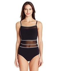 Christina Still Sea One Piece Swimsuit With Mesh Inserts