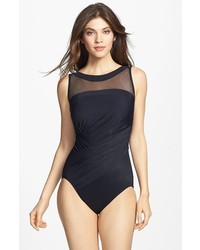 Miraclesuit High Neck Underwire One Piece Swimsuit Black 16