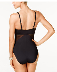 Kenneth Cole Sheer Satisfaction Mesh Inset One Piece Swimsuit