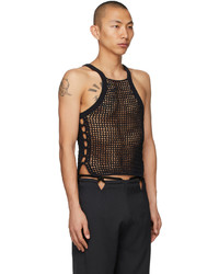 Dion Lee Black Chain Crochet Tank Top