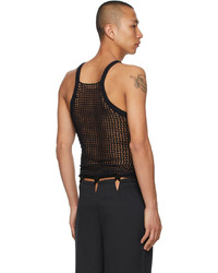 Dion Lee Black Chain Crochet Tank Top