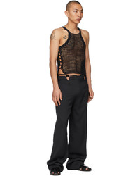 Dion Lee Black Chain Crochet Tank Top