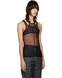 Parnell Mooney Black Double Layer Tank Top
