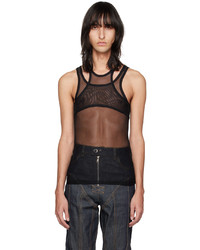 Parnell Mooney Black Double Layer Tank Top