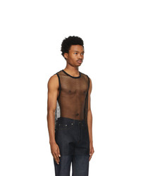 Dries Van Noten Black Mesh Tank Top