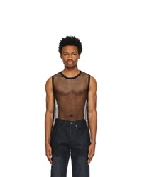 Dries Van Noten Black Mesh Tank Top