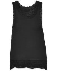 RtA Federica Layered Open Knit And Mesh Tank