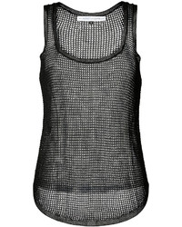 Anthony Vaccarello Mesh Tank Top In Black