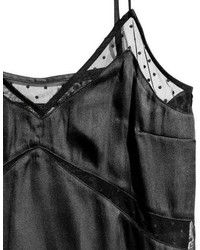 H&M Satin Camisole Top With Mesh