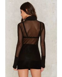 Nasty Gal What The Neck Mesh Top
