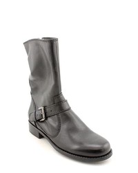 Bandolino Tisdale Black Boots Leather Fashion Mid Calf Boots