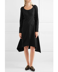 Proenza Schouler Asymmetric Cotton Poplin Midi Dress Black