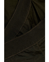 Sacai Belted Cotton Canvas Midi Dress Black