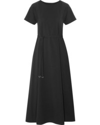 Lemaire Belted Cotton Jersey Midi Dress Black