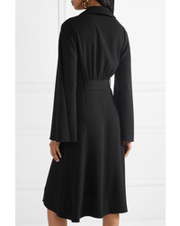 Co Belted Crepe Midi Dress Black