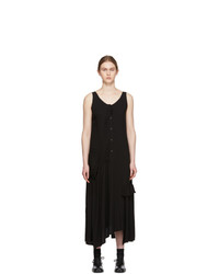 Yohji Yamamoto Black Gather Sleeveless Dress