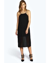 Boohoo Phoebe Woven High Neck Midi Column Dress