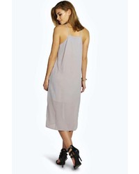 Boohoo Phoebe Woven High Neck Midi Column Dress