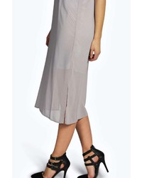 Boohoo Phoebe Woven High Neck Midi Column Dress